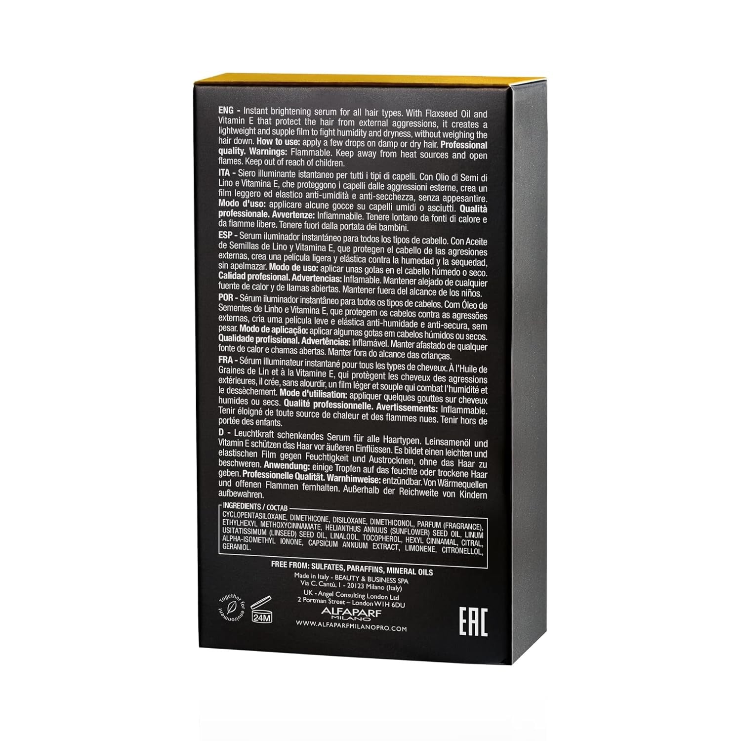 Sérum Iluminador Cristalli Liquidi Semi Di Lino Sublime de Alfaparf
