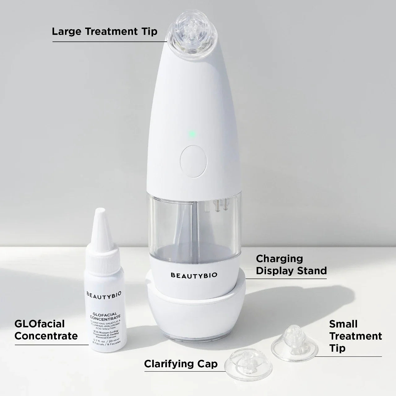 GLOfacial Hydro-Infusion Herramienta Limpiadora de Poros + Luz LED Azul