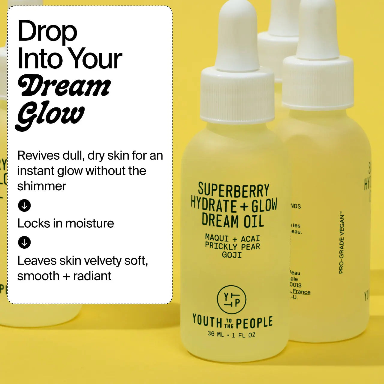 Aceite facial Superberry Hydrate + Glow Dream – Con escualano y antioxidantes