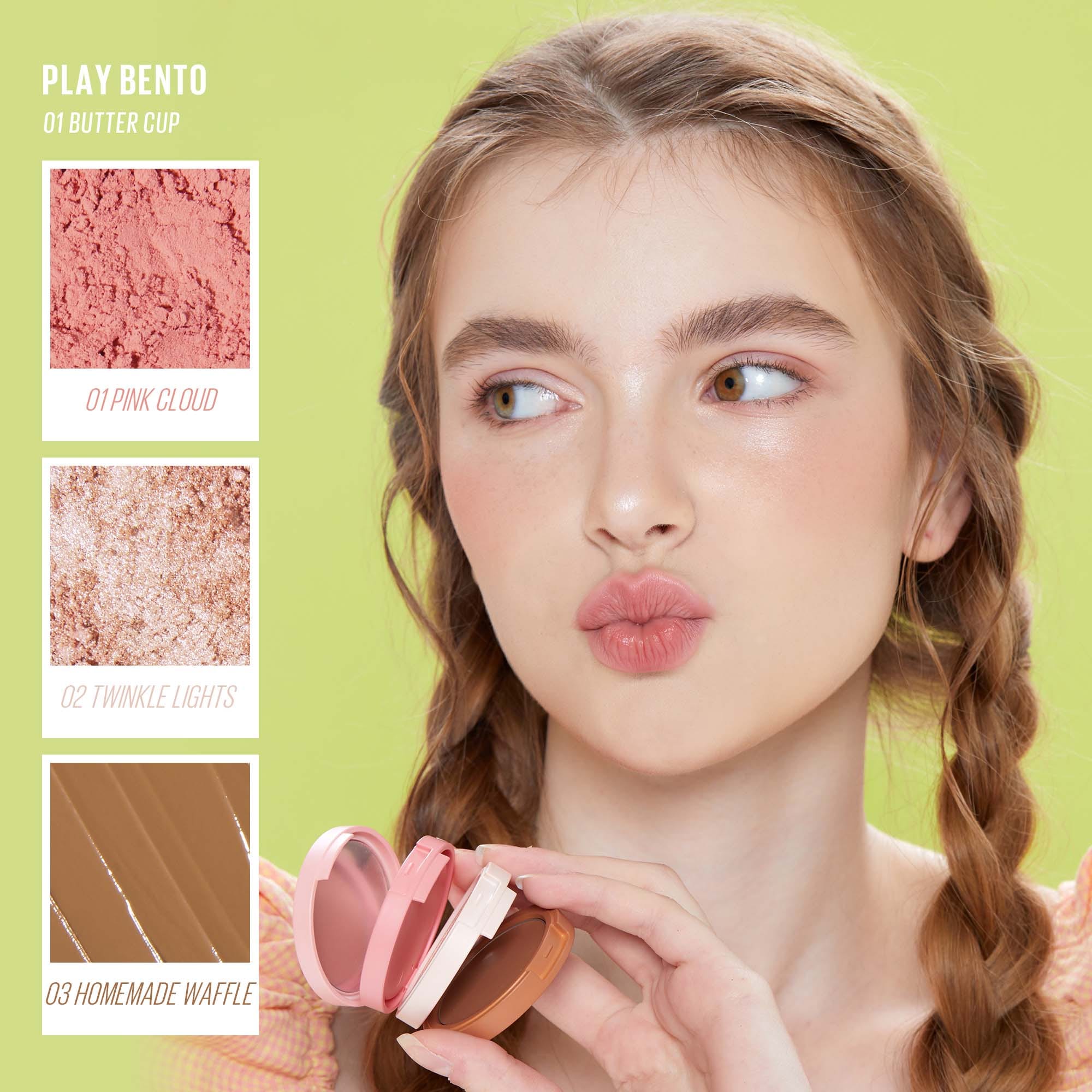 Face Bento – Trio de Crema y Polvos: Bronceador, Colorete e Iluminador