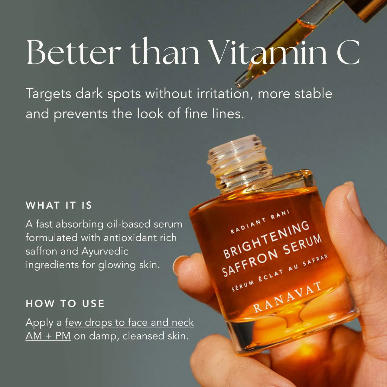 Radiant Rani – Tratamiento Iluminador de Manchas Oscuras con Azafrán