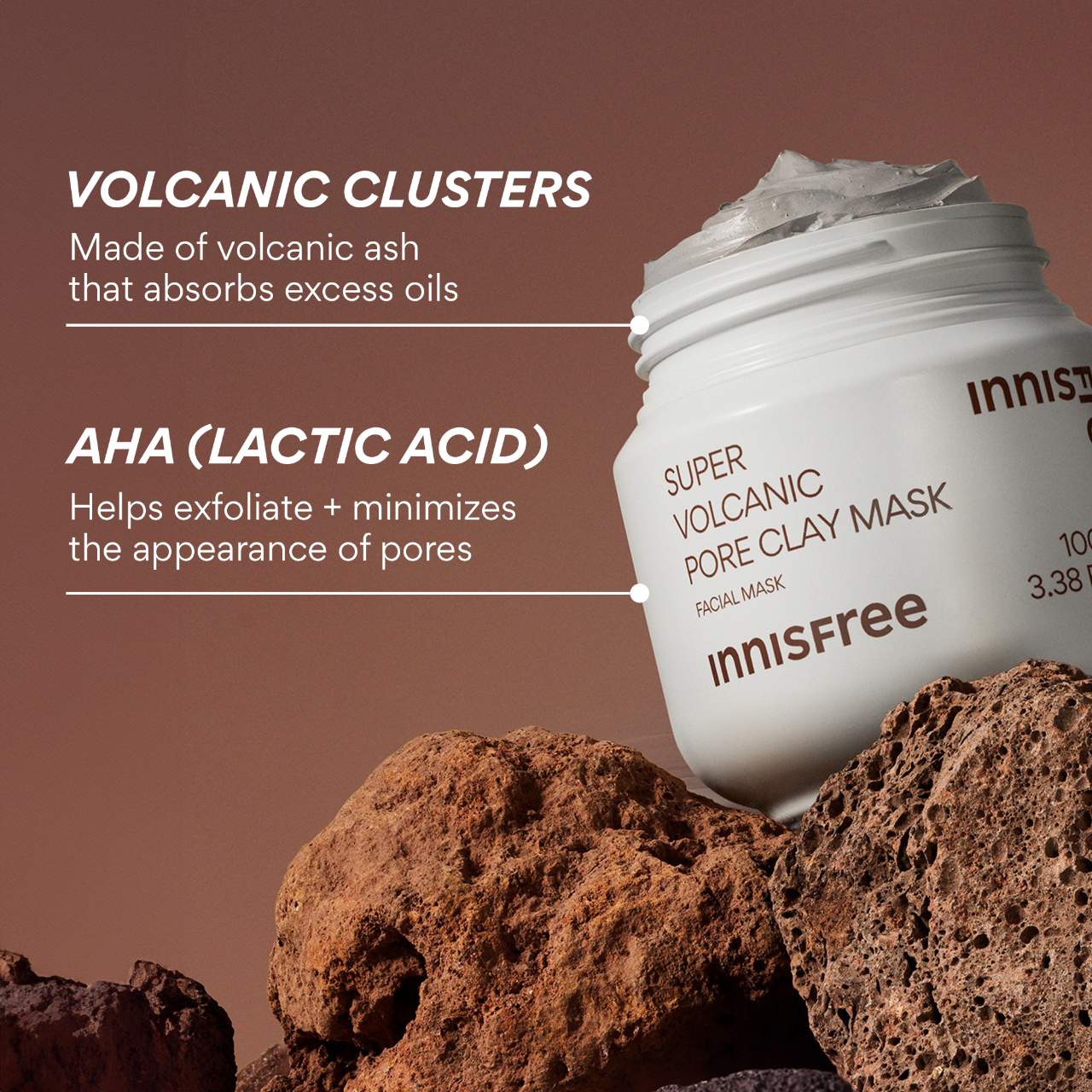 Mascarilla de Arcilla Super Volcánica AHA para Purificación de Poros