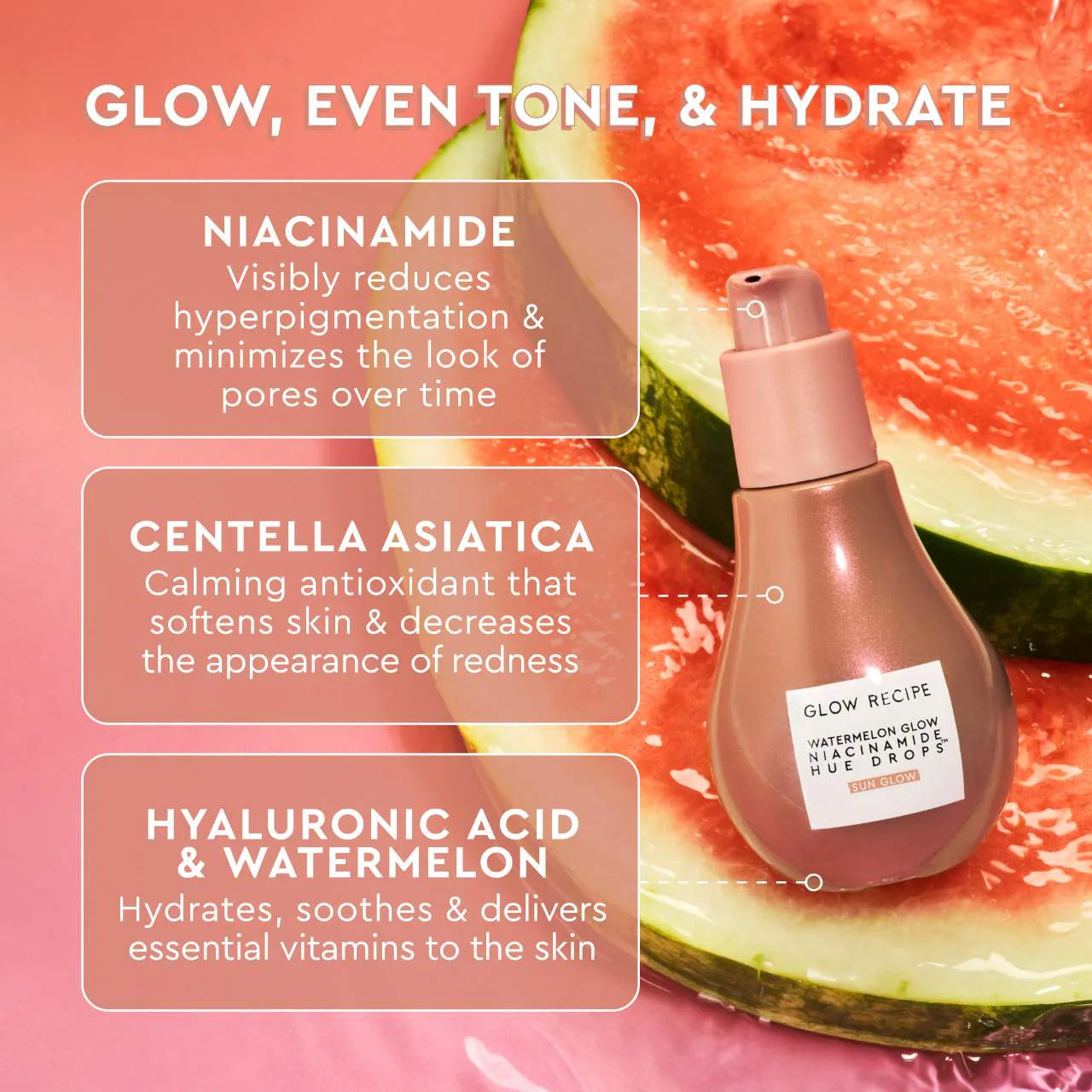 Watermelon Glow Niacinamide Hue Drops Serum – Sérum coloreador con niacinamida y sandía