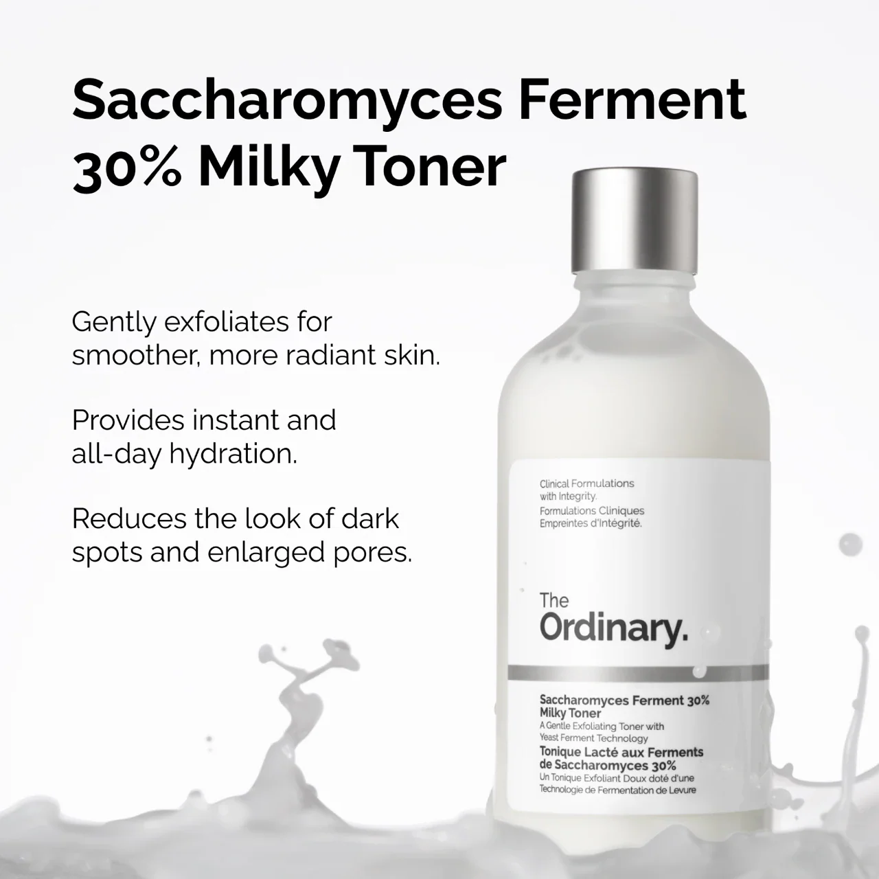 Tónico lechoso con fermento de Saccharomyces al 30 % – Hidratación y luminosidad avanzada
