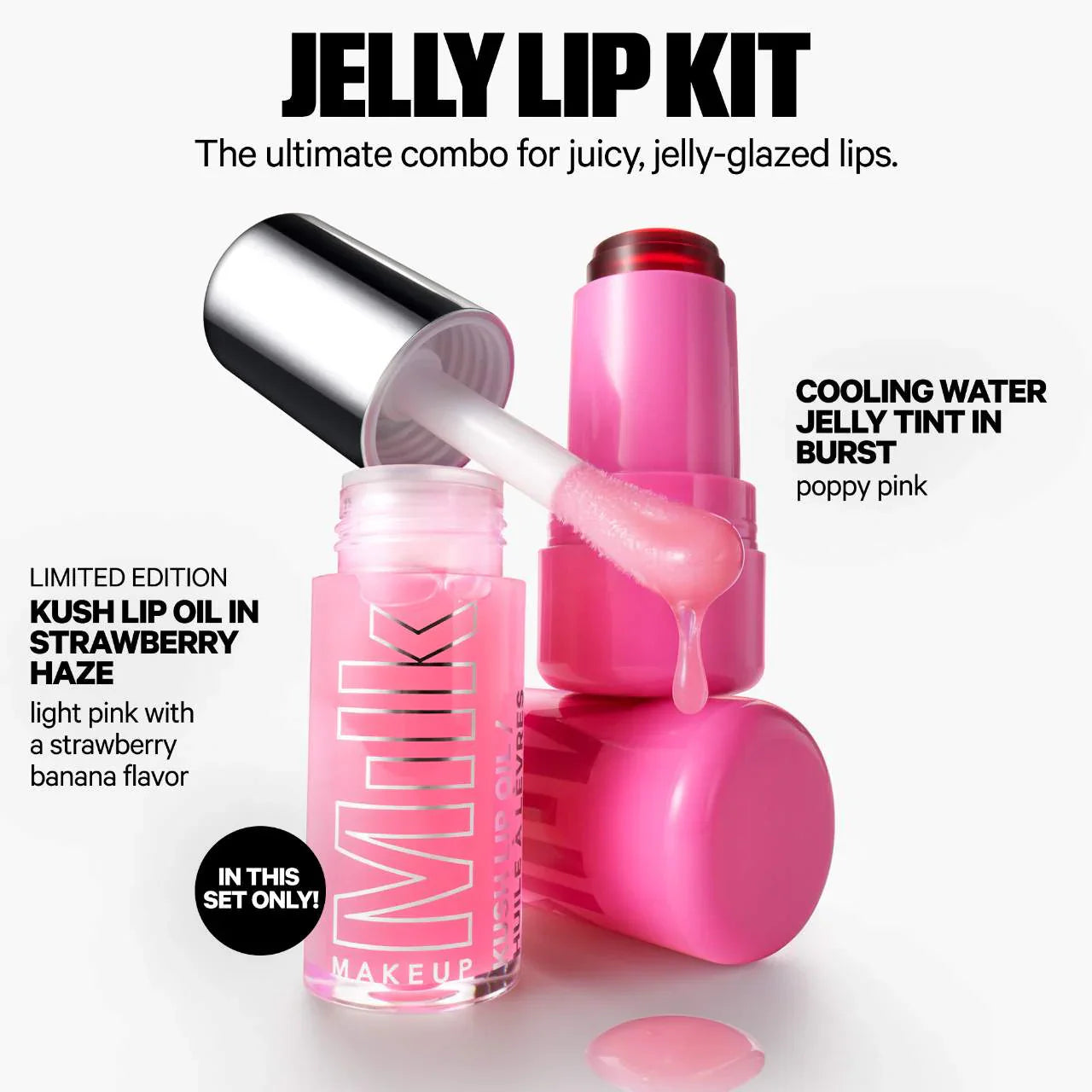 The Jelly Lip Kit – Dúo de Tinte para Labios y Mejillas + Aceite Labial